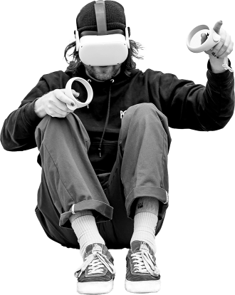 Afbeelding van een speler met een VR bril